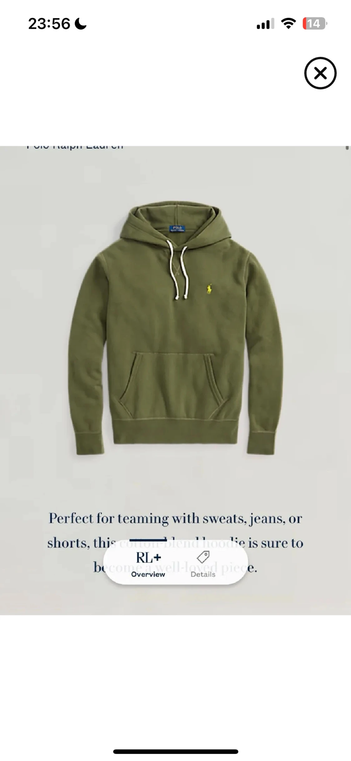 Olivgrön polo Ralp Lauren hoodie  - 5