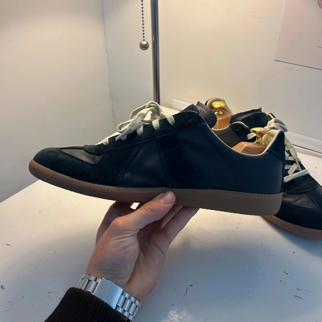 Maison Margiela gats blå mocka/läder - 3