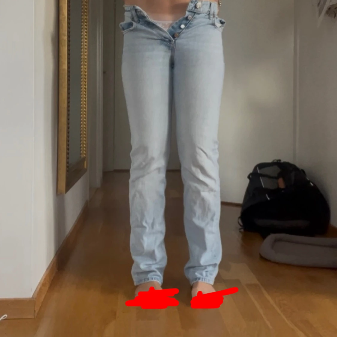 Ljusblå raka jeans från Zara - 1