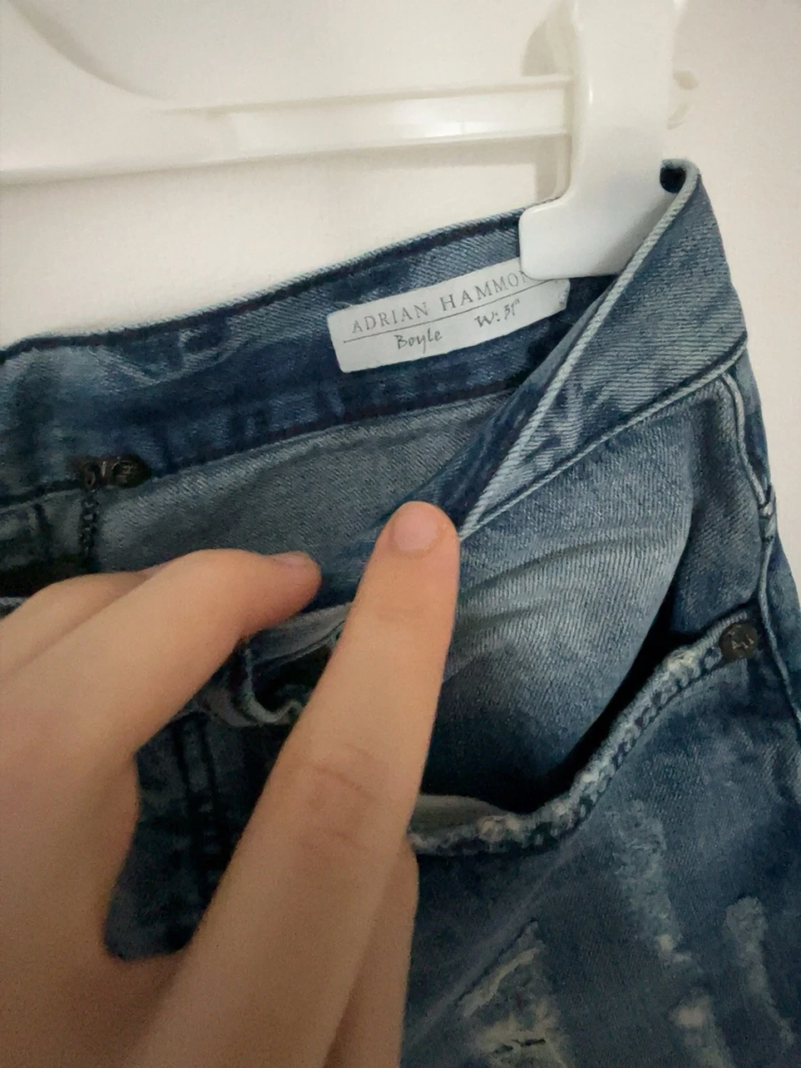 Blå patchade jeans Adrian Hammond - 1