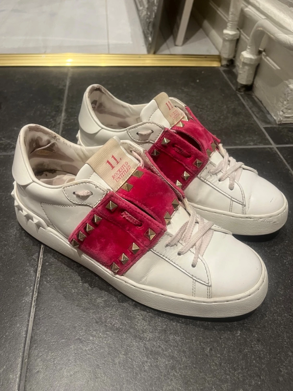 *Limited edition* Valentino Rockstud sneakers vit/rosa - 2