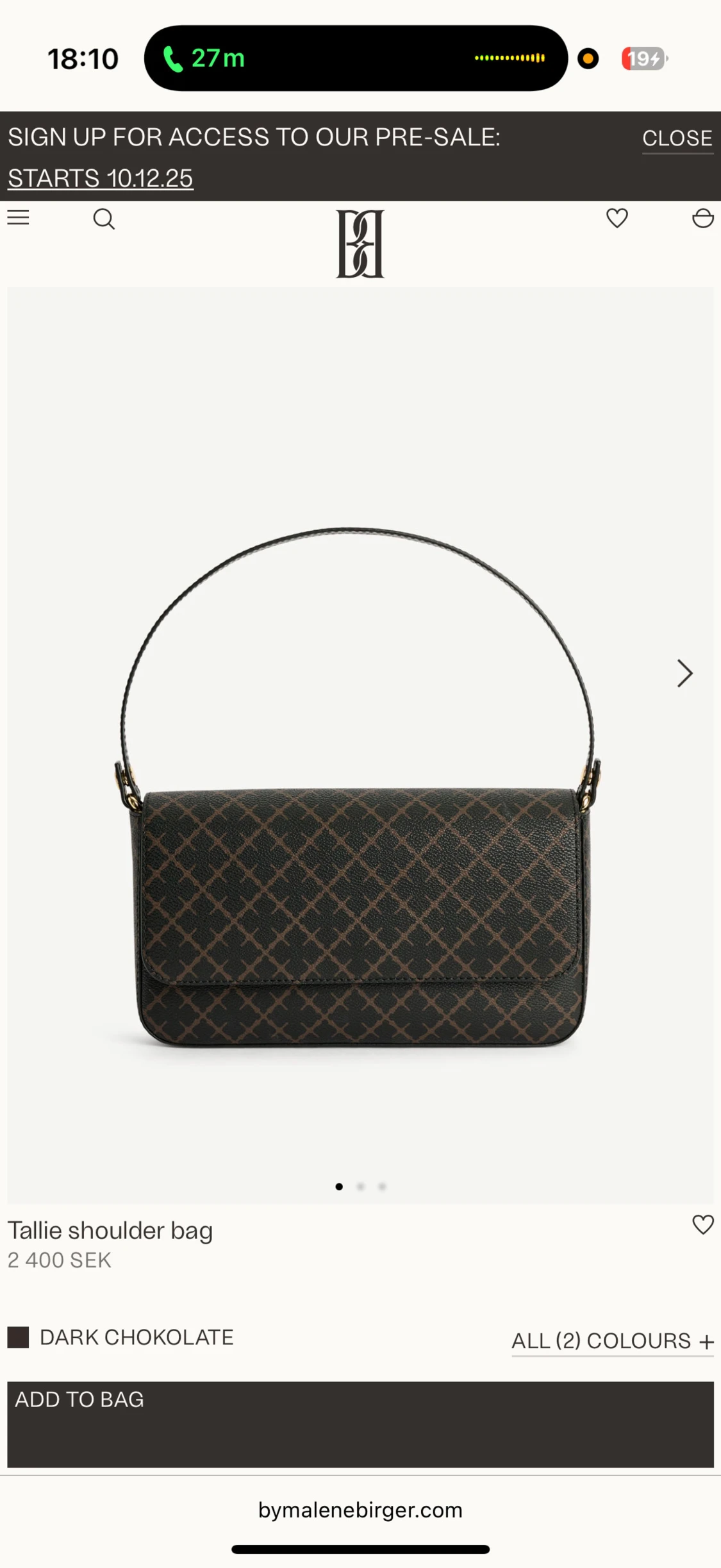 Tallie axelväska från By Malene Birger