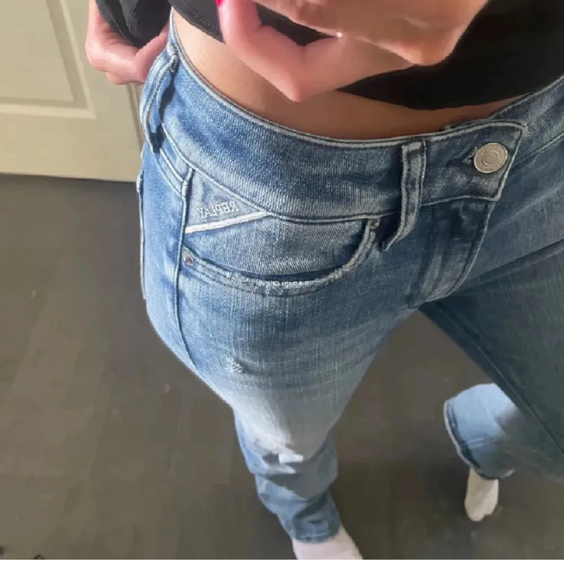 Blå low waist bootcut Replay jeans