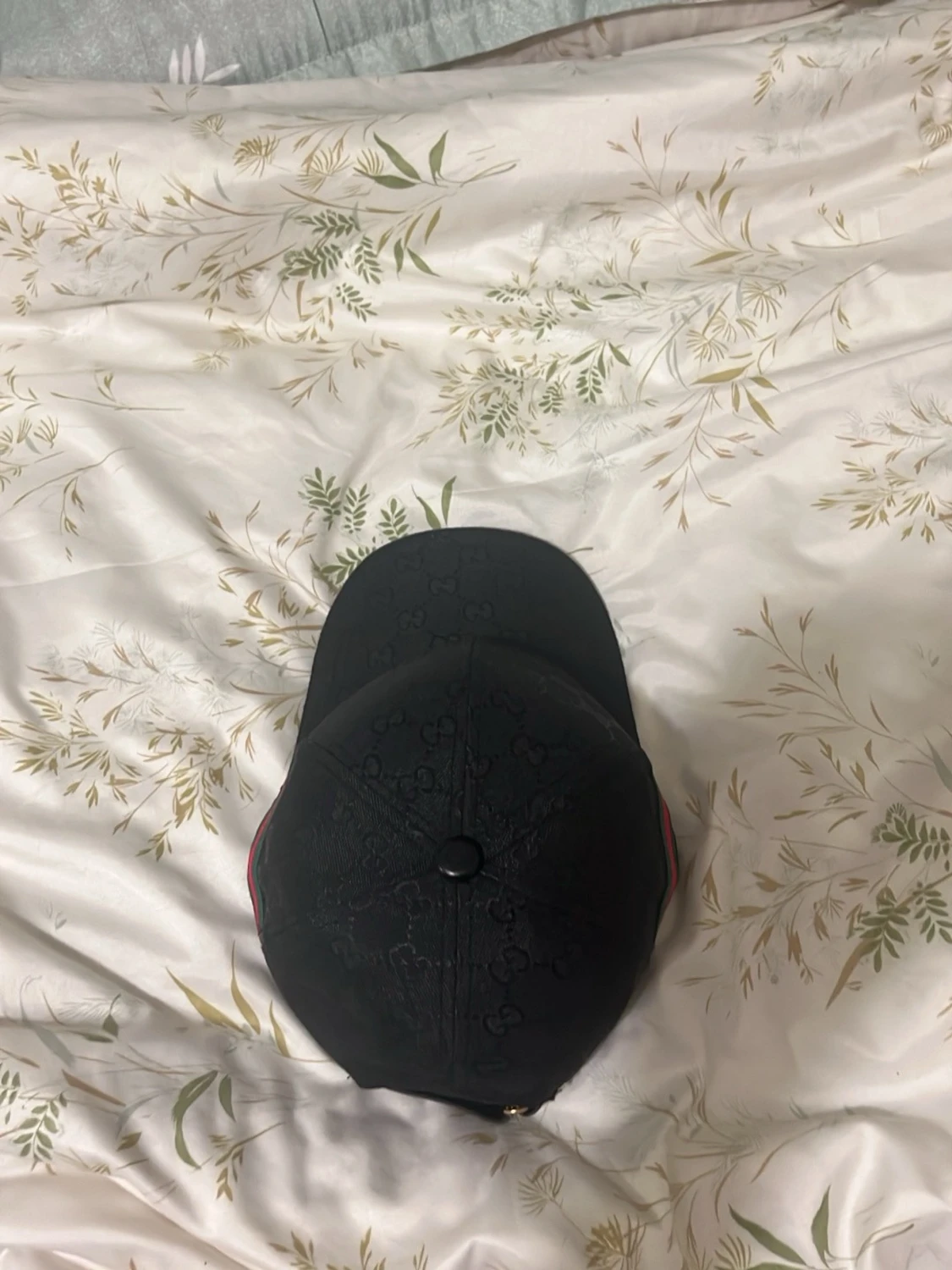 Svart Gucci keps med GG-mönster - 4