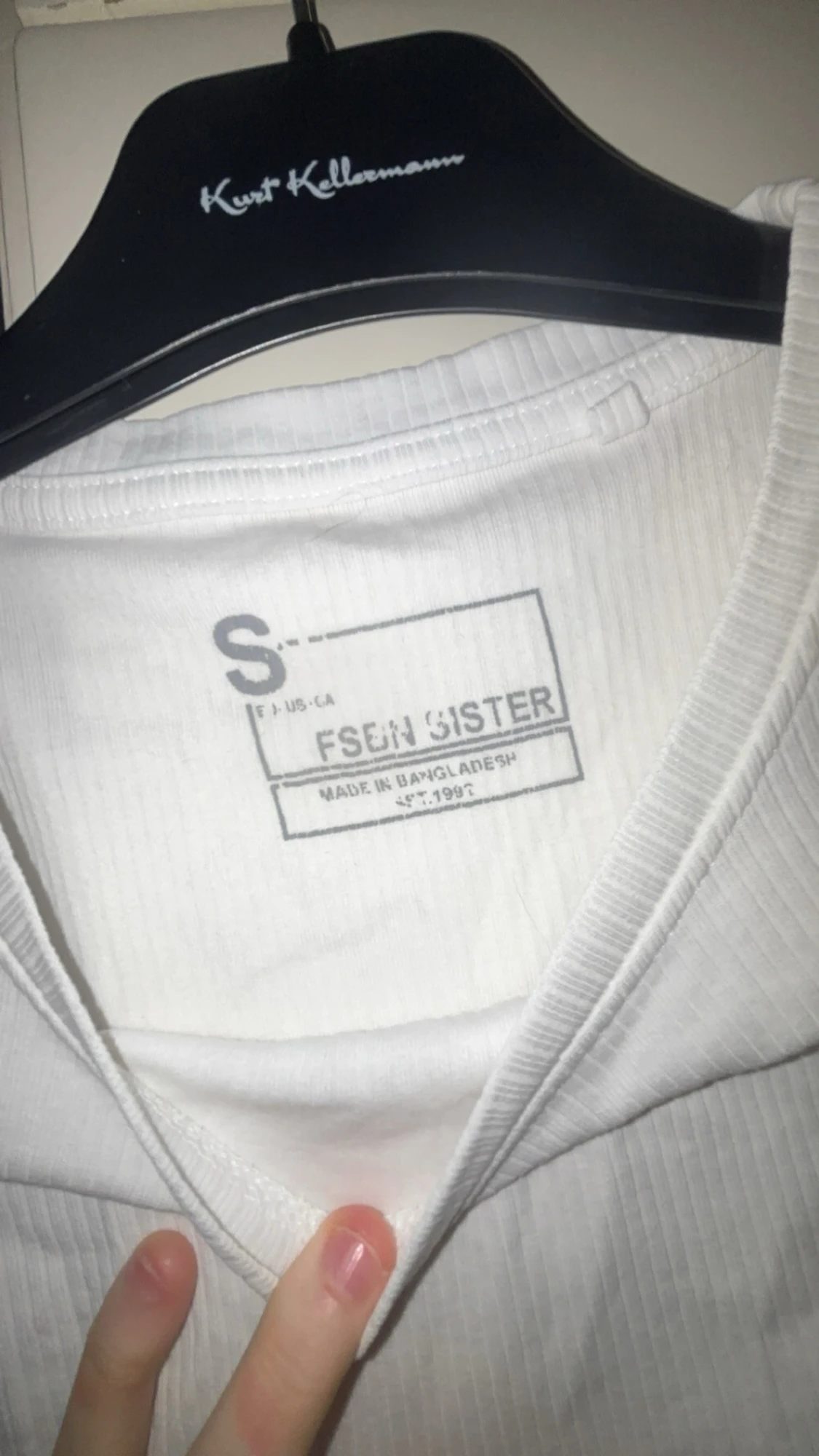 Vit croppad ribbad topp - 2