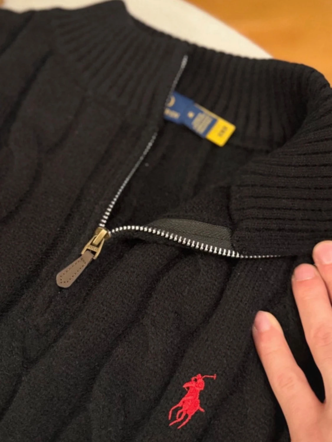 Svart kabelstickad tröja Polo Ralph Lauren - 1