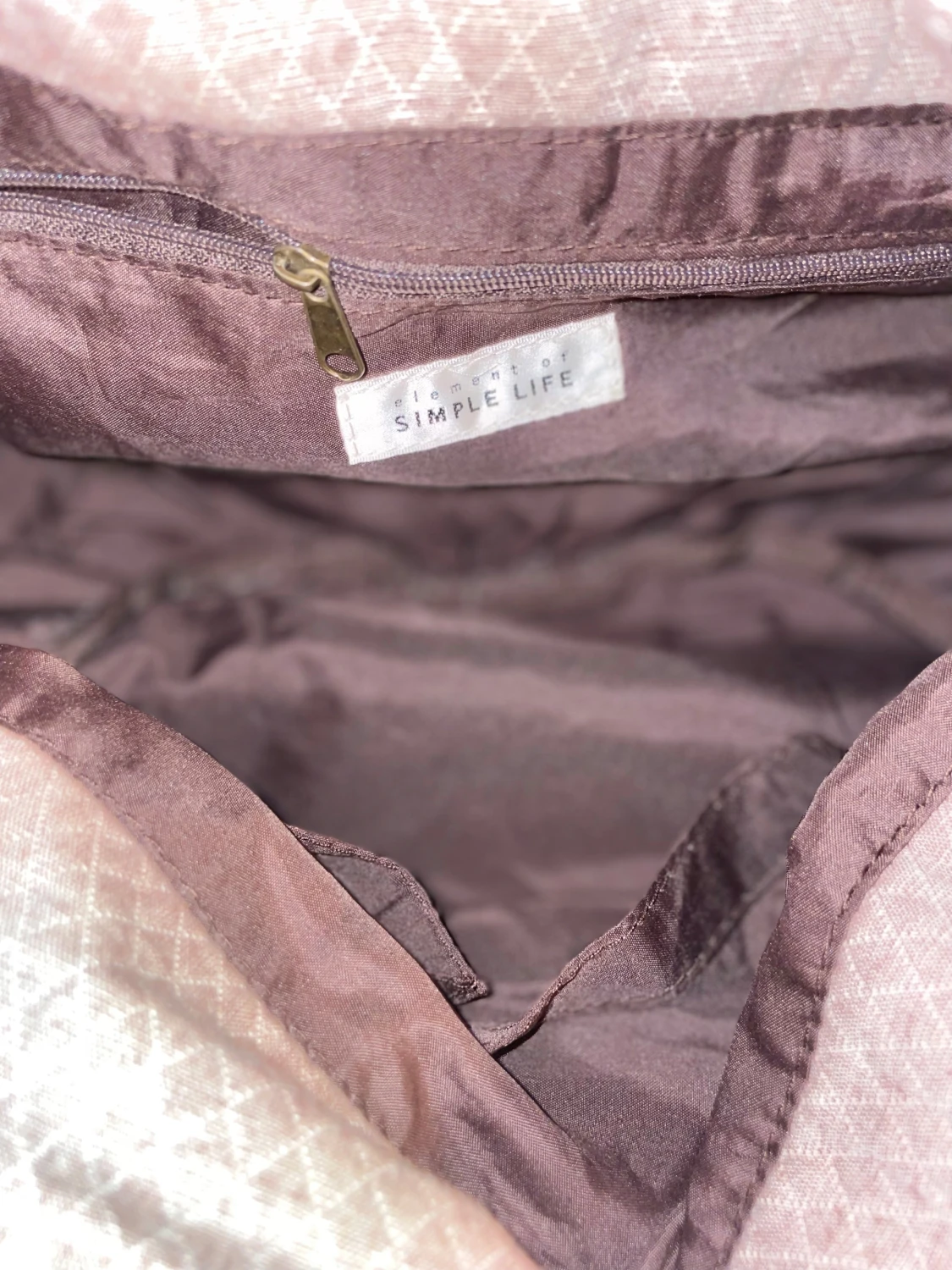 Beige y2k vintage axelväska med bruna detaljer - 5