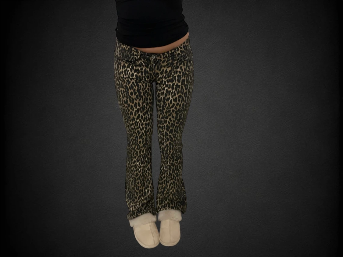 Lowwaist bootcut leopard jeans