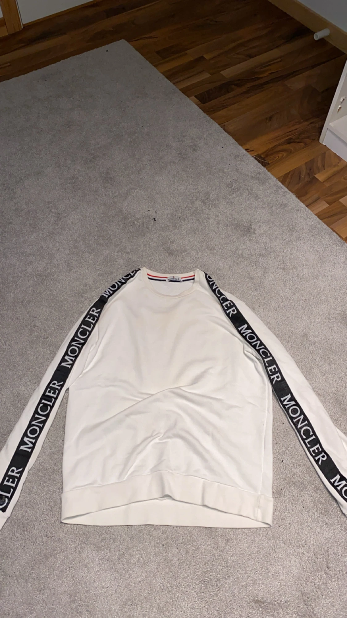 Vit långärmad Moncler tröja XL - 1