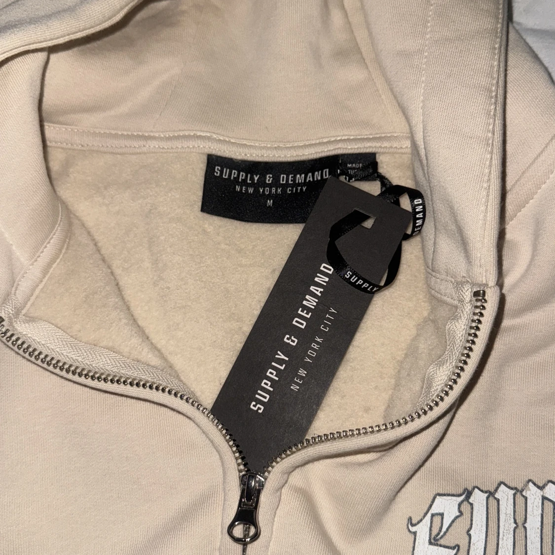 Beige hoodie Supply & Demand NYC - 2