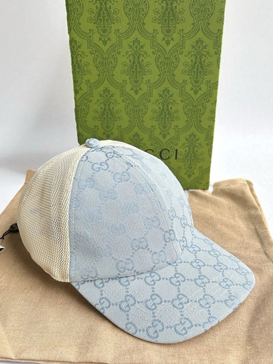 Ljusblå Gucci meshkeps