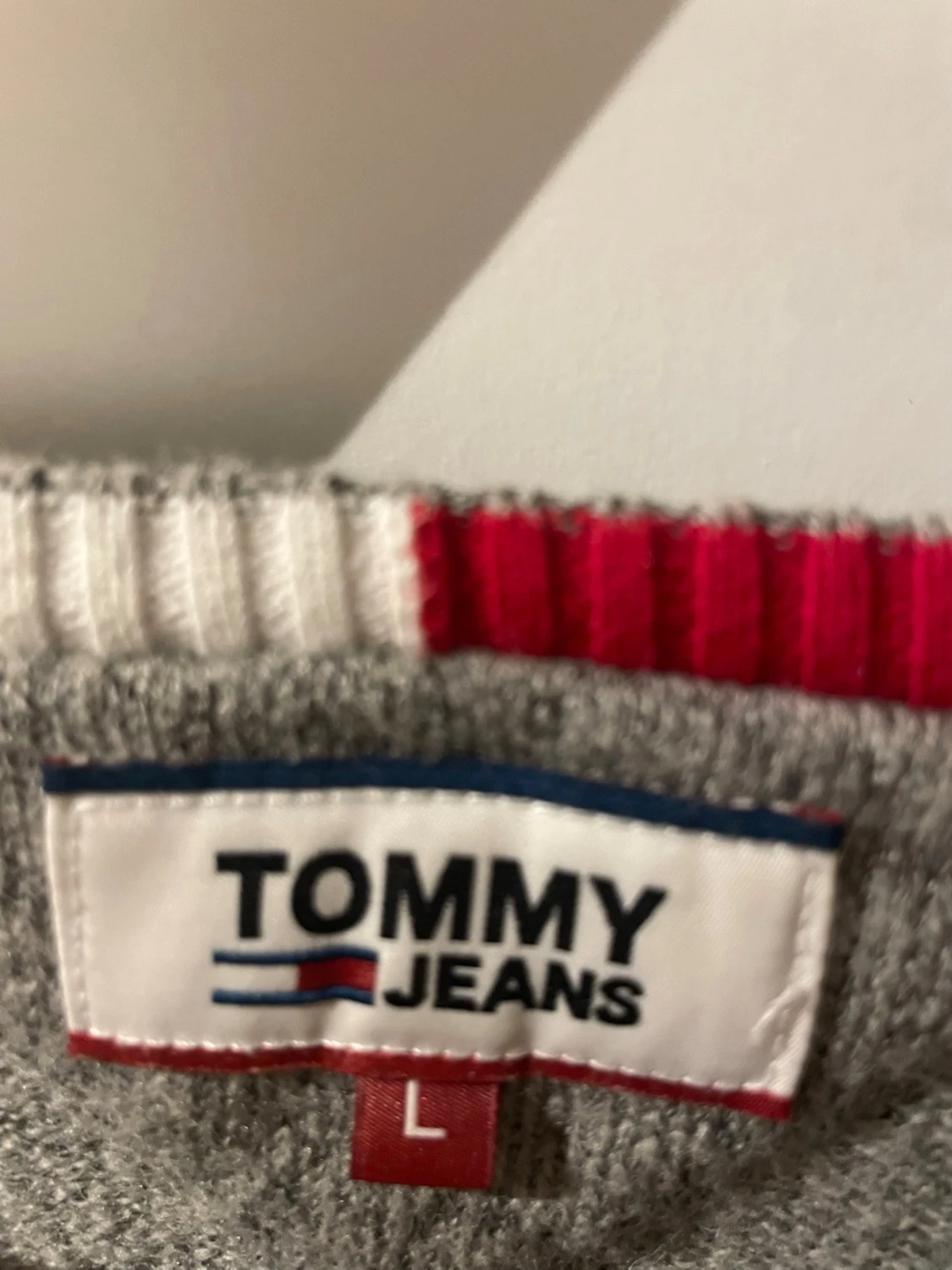 Grå stickad tröja Tommy Jeans L - 2