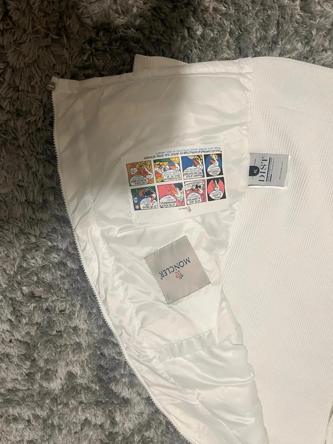 Vit Moncler pufferjacka med stickade ärmar L - 5