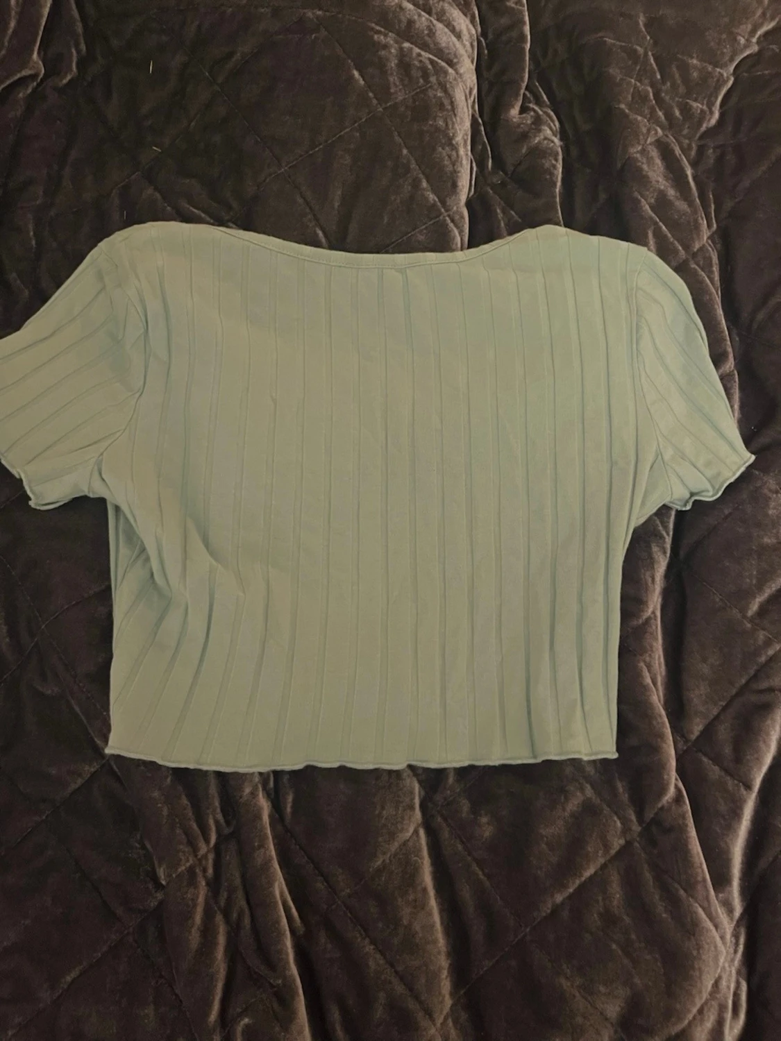 Grön ribbad croppad topp från SHEIN - 1