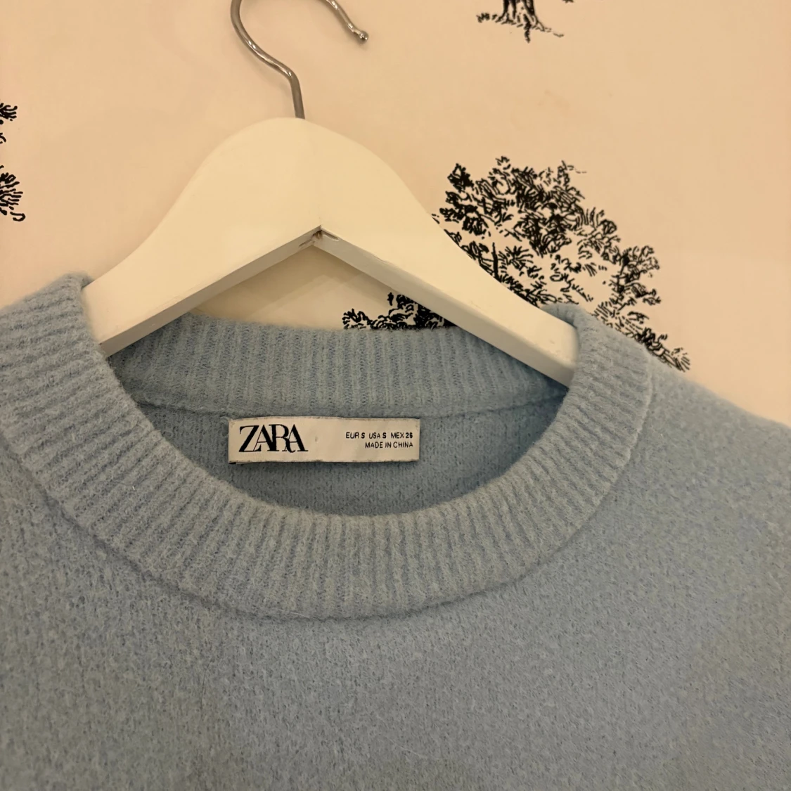 Ljusblå croppad stickad tröja Zara - 2