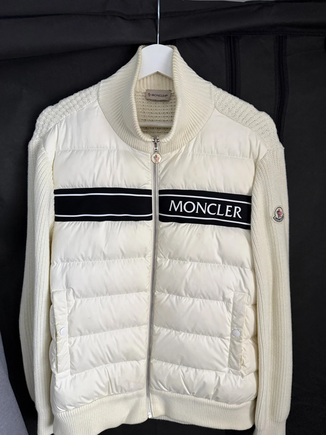 Vit Moncler stickad dunjacka - 6