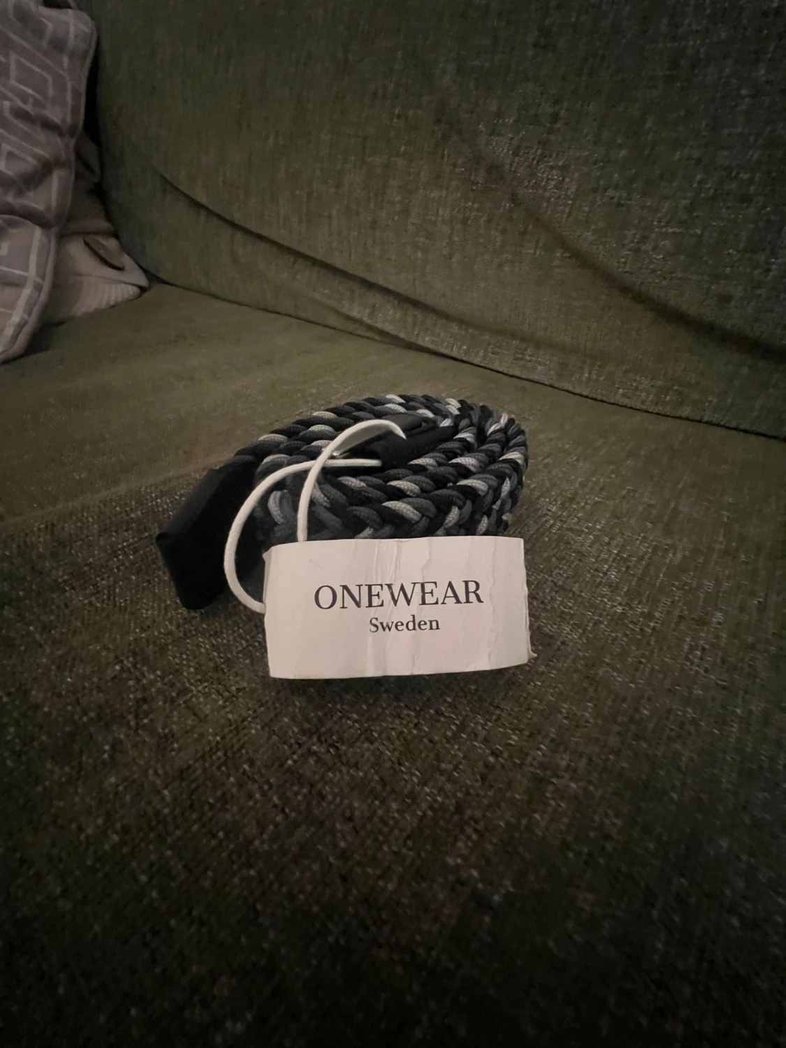 Svart och grått flätat bälte ONEWear