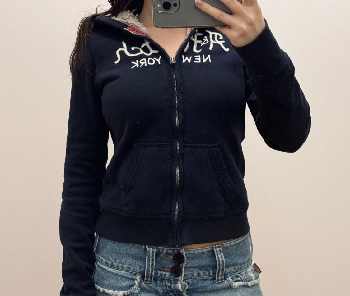 vintage Abercrombie & Fitch fur hoodie  - 3