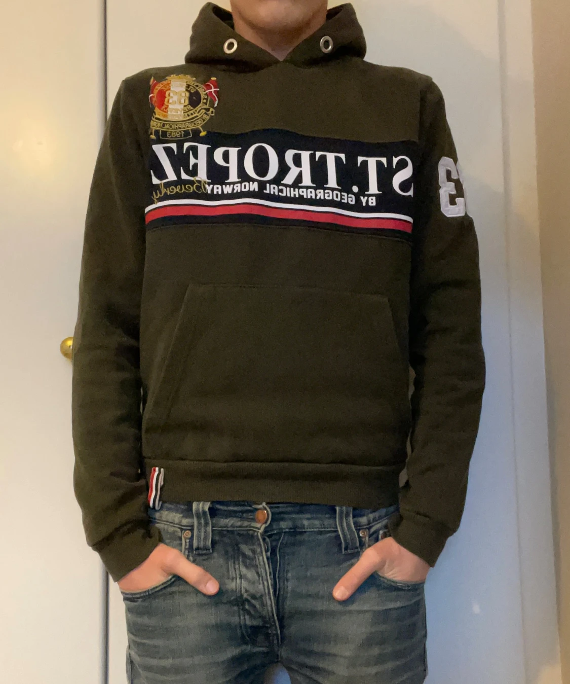 Olivgrön hoodie Geographical Norway