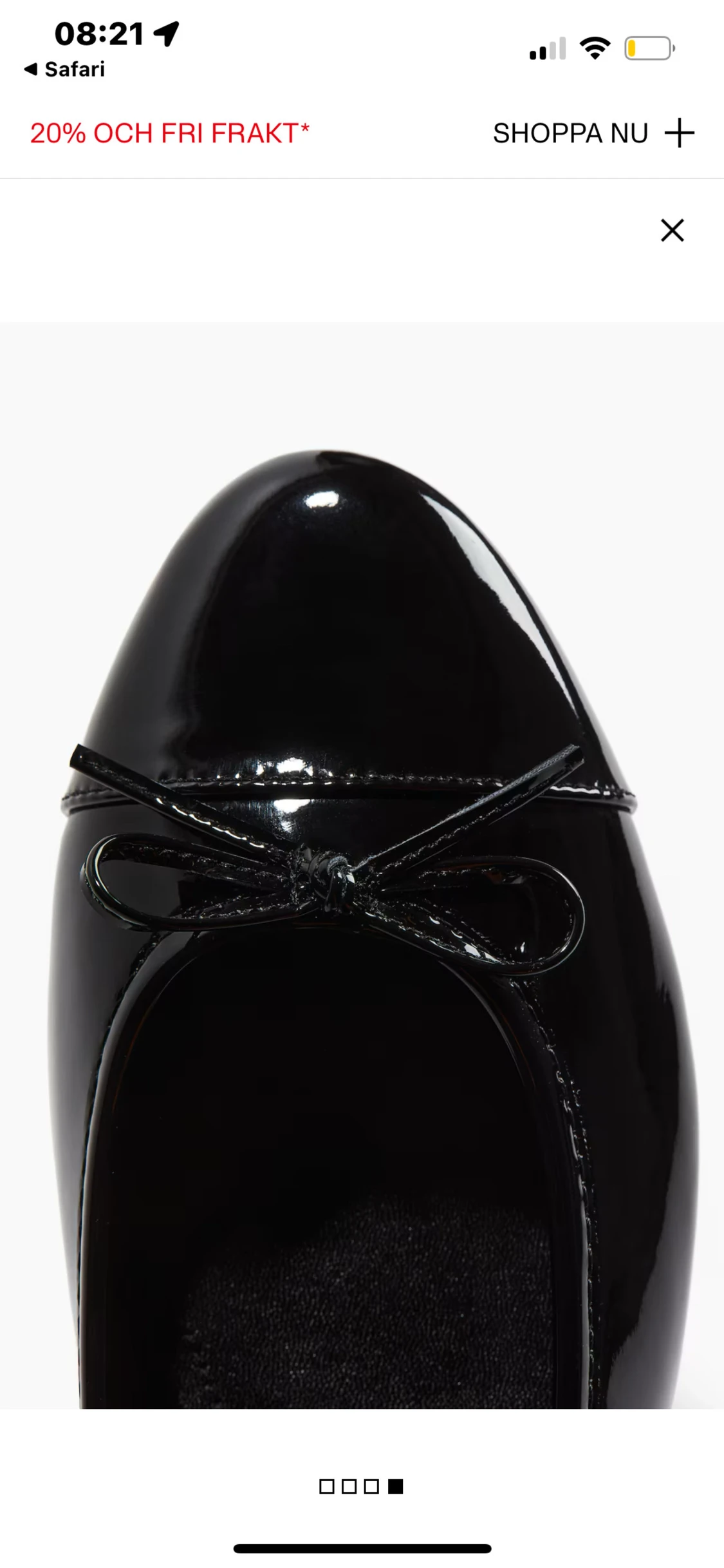 Svarta ballerinaskor med rosett hm Stl 39