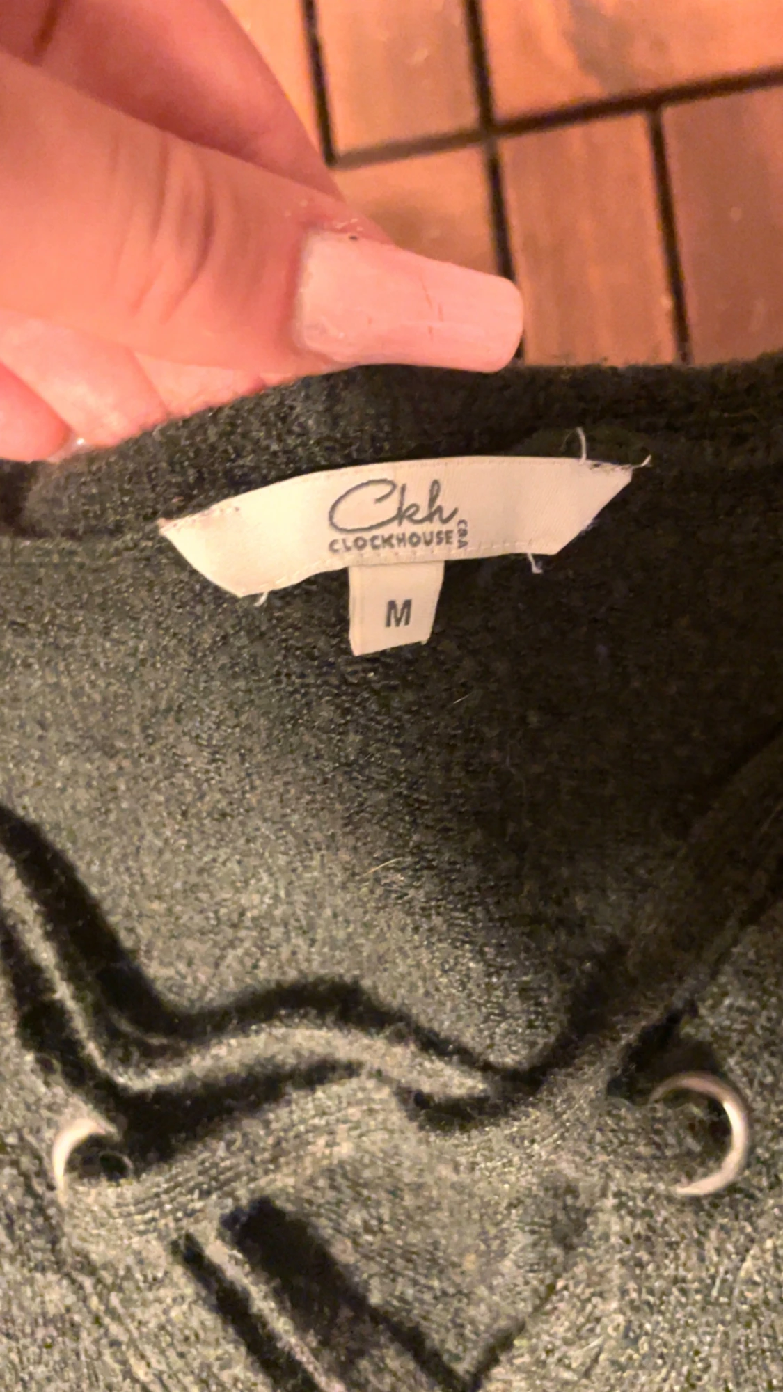 Mörkgrå stickad tröja Clockhouse M - 1