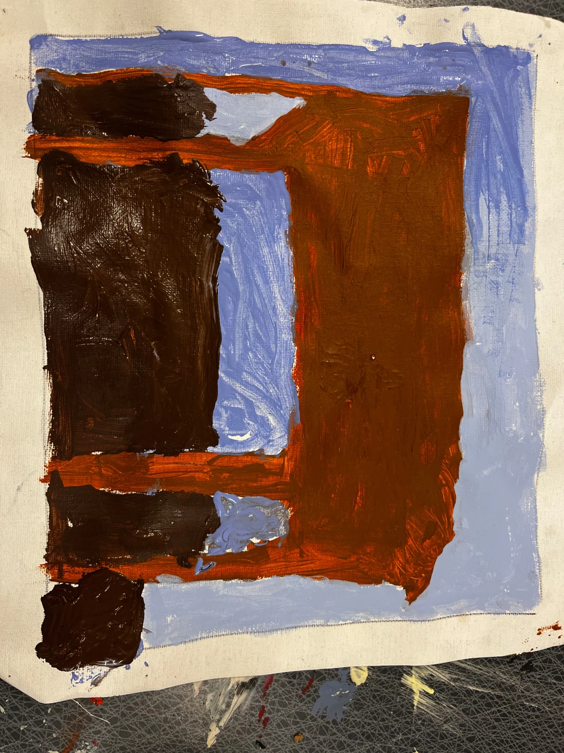 Abstrakt konst i brunt och blått - 1