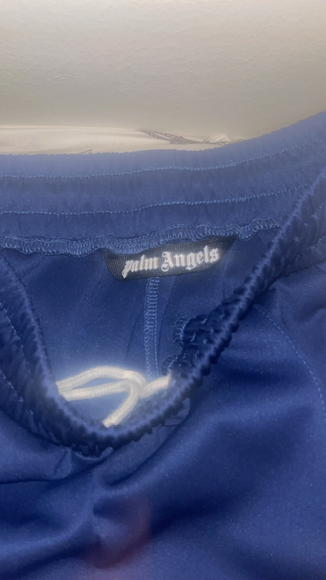 Palm Angels blå mjukisbyxor med vit stripe - 2