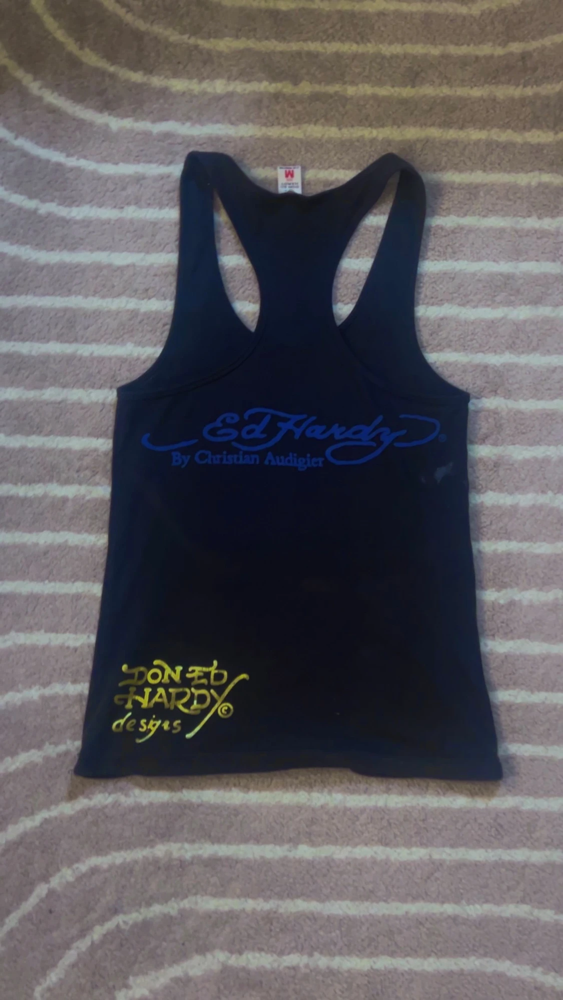 Svart Ed Hardy linnetopp med tryck - 1