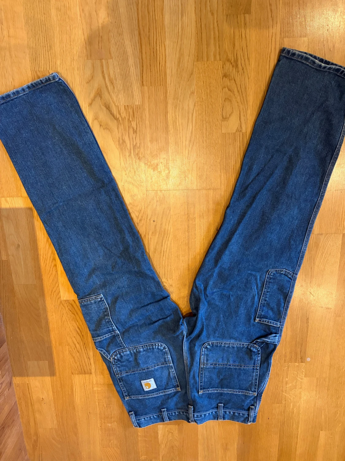 Carhartt blå jeans Single Knee Pant - 1
