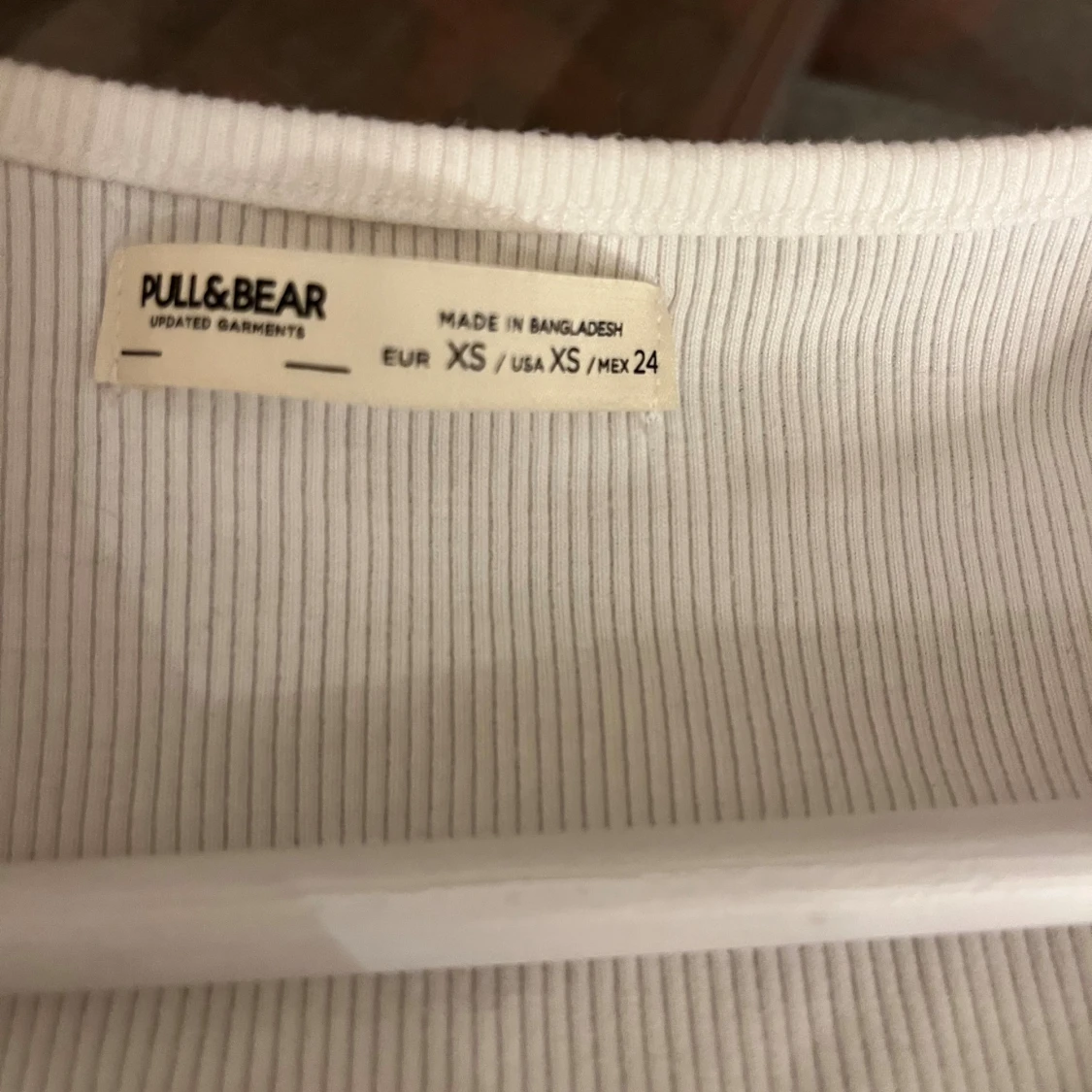 Vit ribbad topp från Pull&Bear - 2