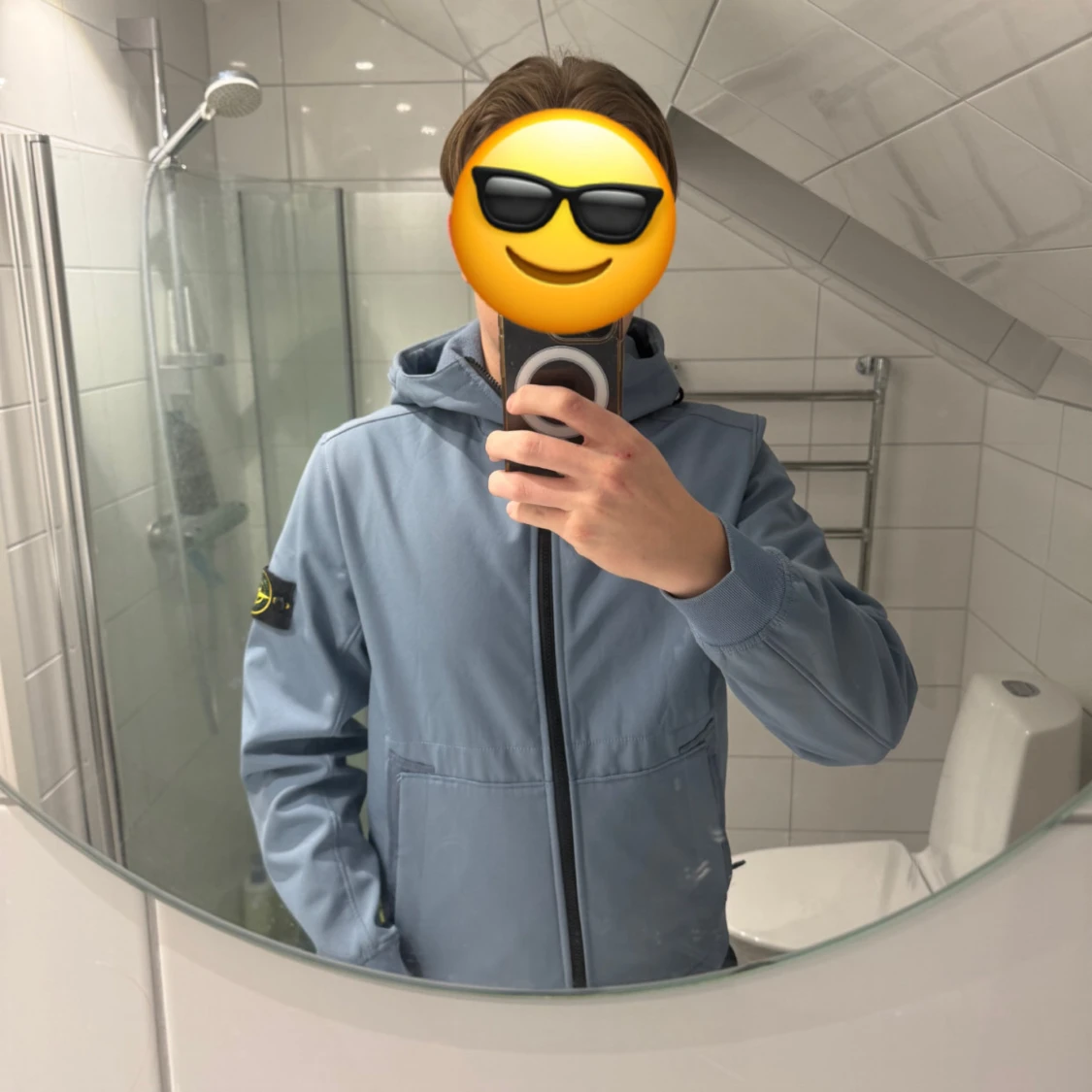 Ljusblå Stone Island soft Shell R Jacka