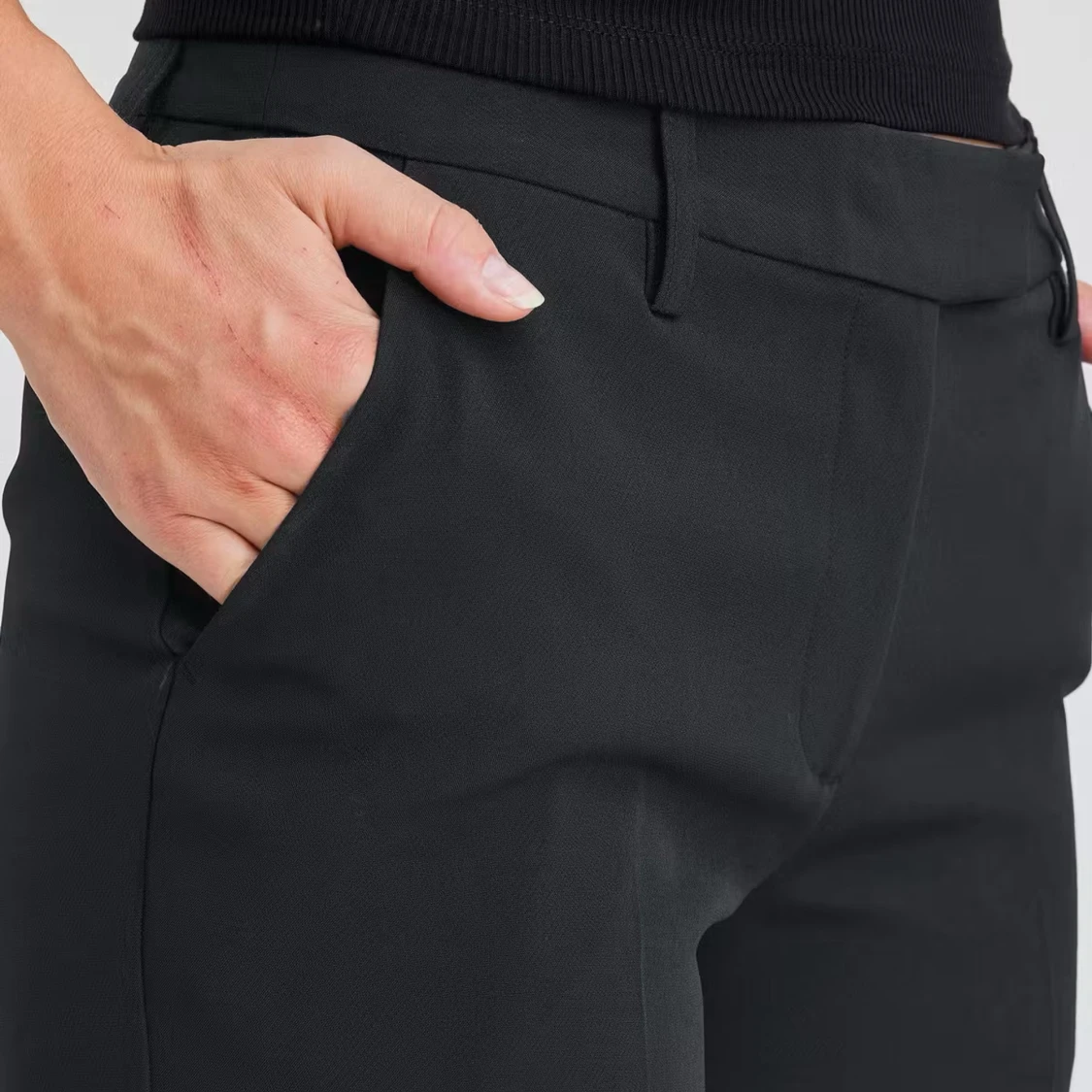 Svarta kostymbyxor med rak passform - 2