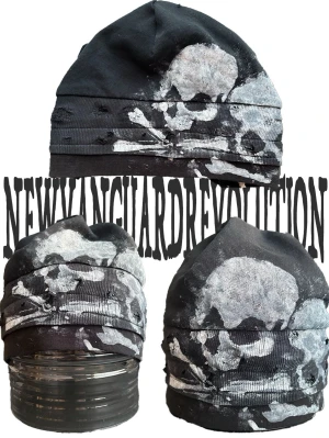NVR Skull Beanie — 1 of 1 - instagram: @newvanguardrevolution  NVR Skull Beanie — 1 of 1 Handmade in Stockholm from reclaimed sweatshirts Hand-printed skull Relaxed fit
