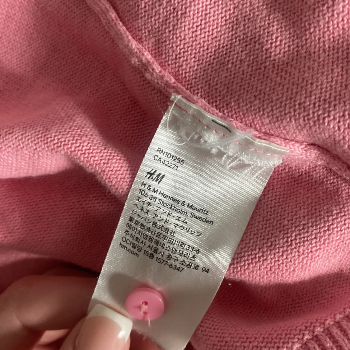 Rosa kofta från H&M med knappar - 3