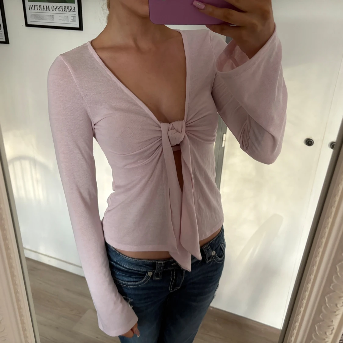 Ljusrosa topp med knyt - 2