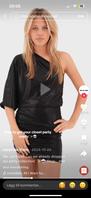 Svart oneshoulder kortklänning - Intressekoll!!💞💞 Köpt från Meet Me There’s kollektion 2024. Finns inte kvar på hemsidan. Köpte den för 534kr. Strl XXS/XS. Älskade denna klänning förra nyår! Endast använd en gång.💞Har inga bilder på mig, men kan absolut fota om intresset finns!!🫶🏼🫶🏼🫶🏼