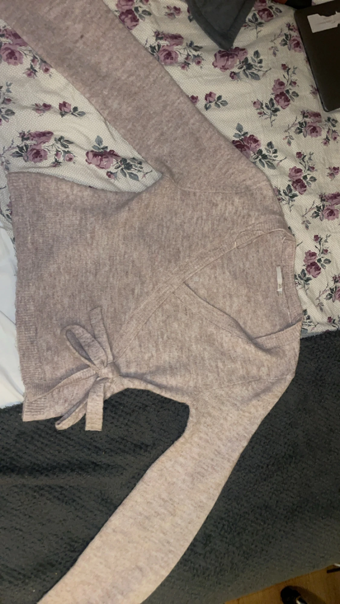 Beige kofta med knyt - 1