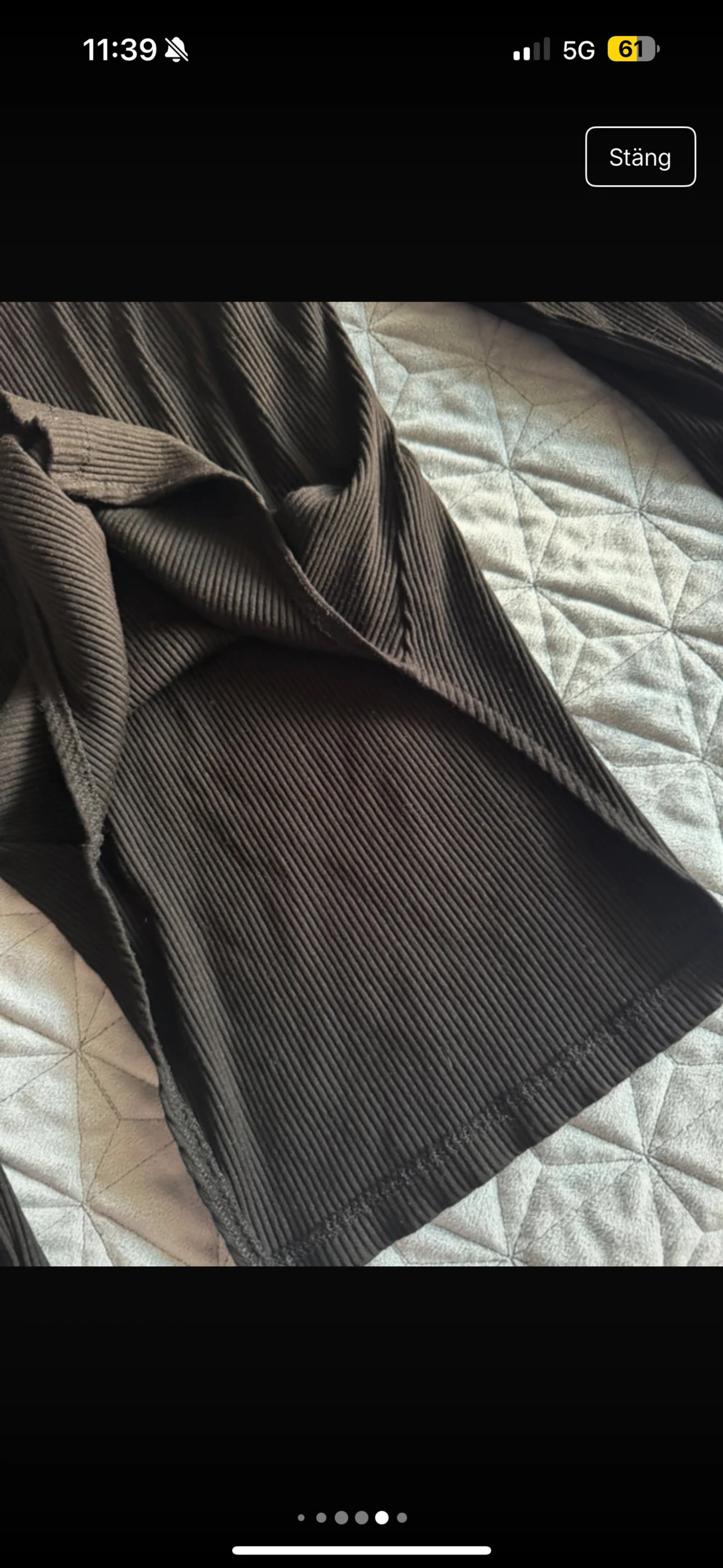 Ribbad brun långärmad klänning NA-KD - 4