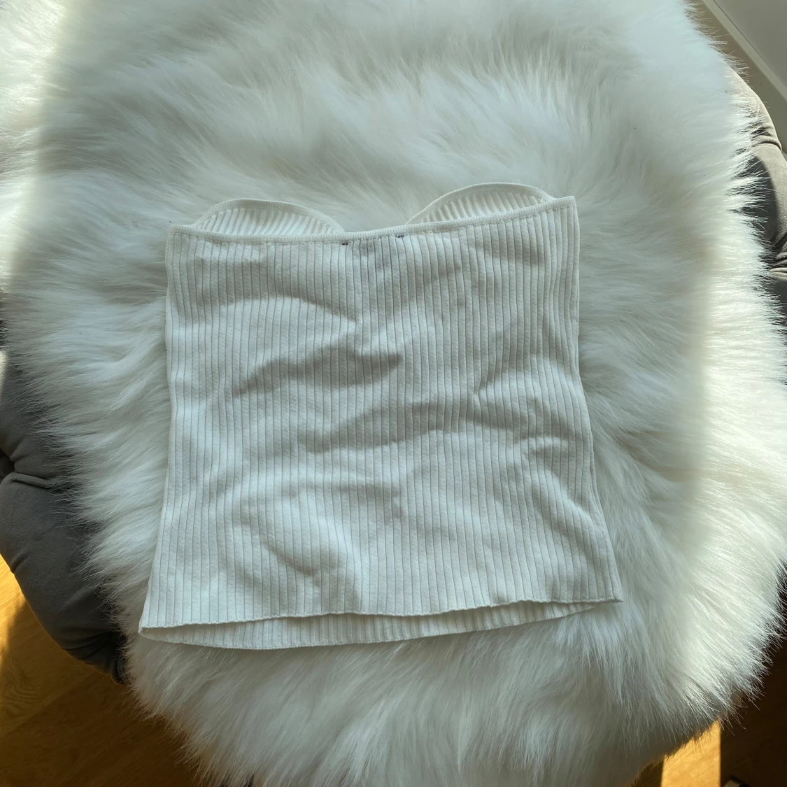 Vit ribbad korsettopp från Lindex - 1