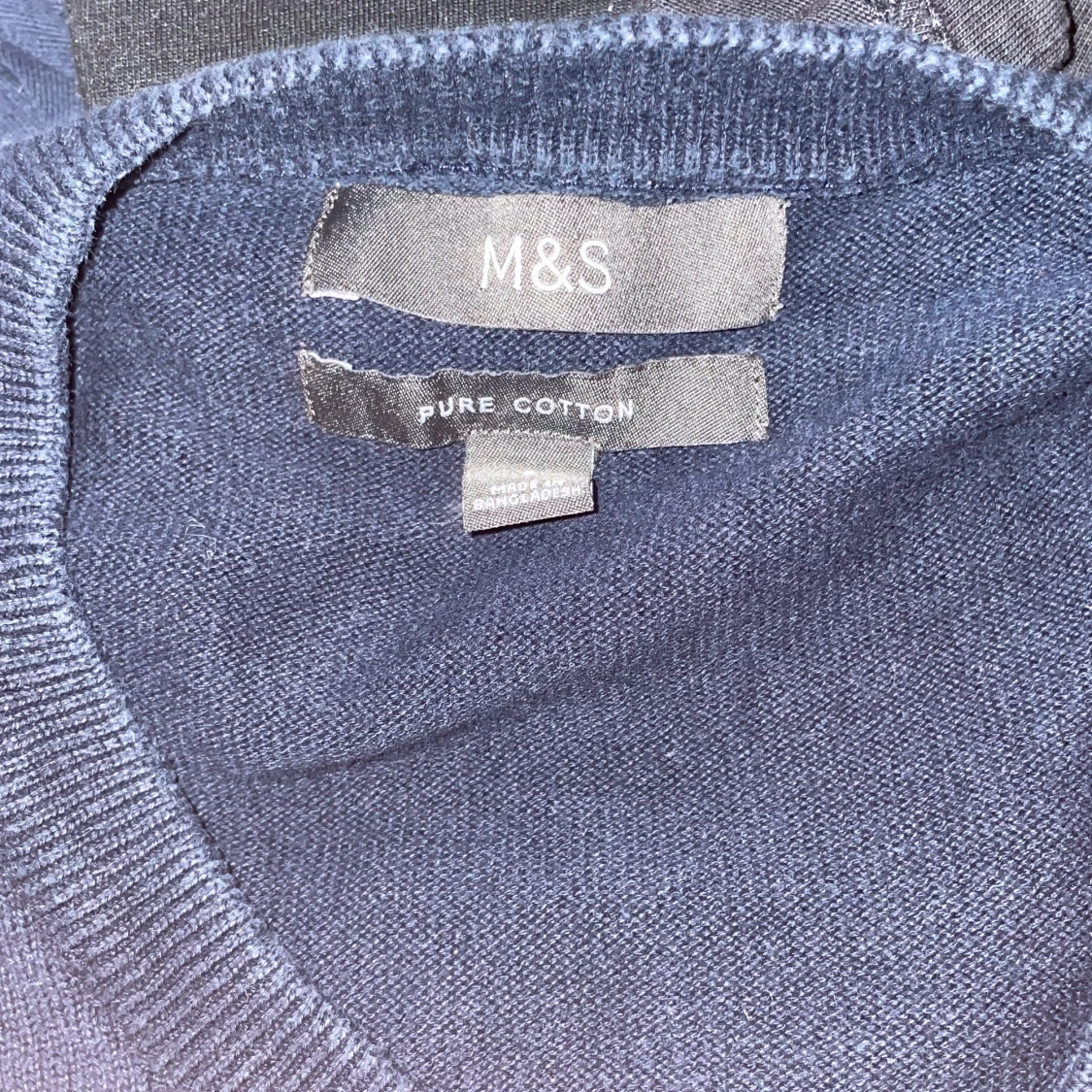 Mörkblå bomullströja från M&S - 1