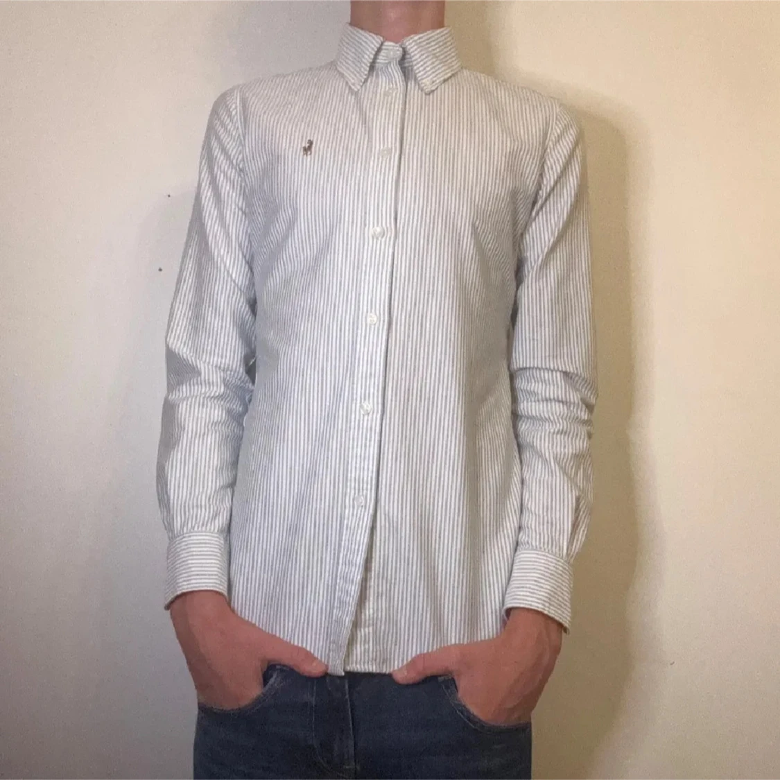 Blå och vit randig skjorta från Ralph Lauren Herr XS