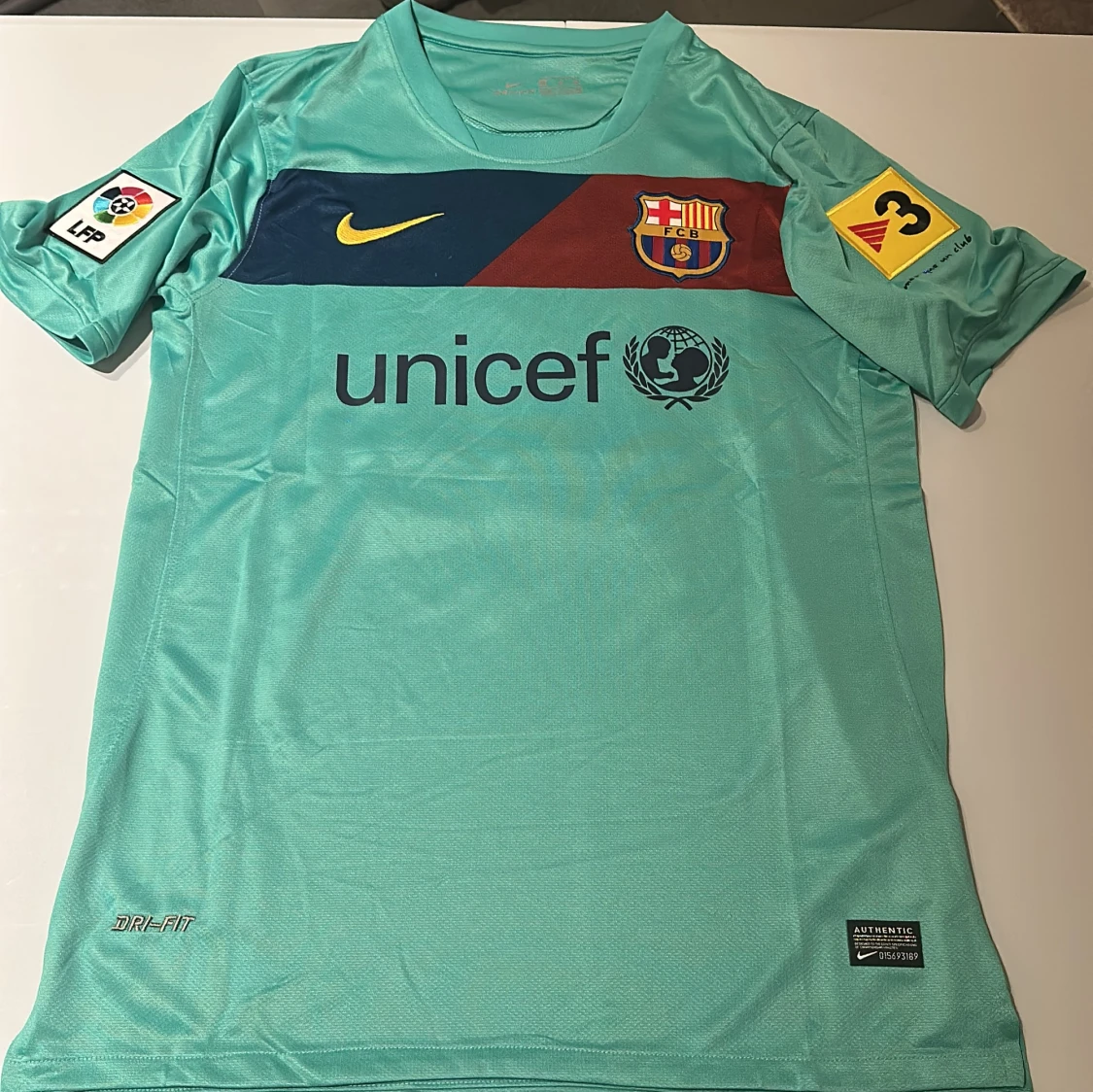 Barça Messi bortatröja Nike turkos - 3