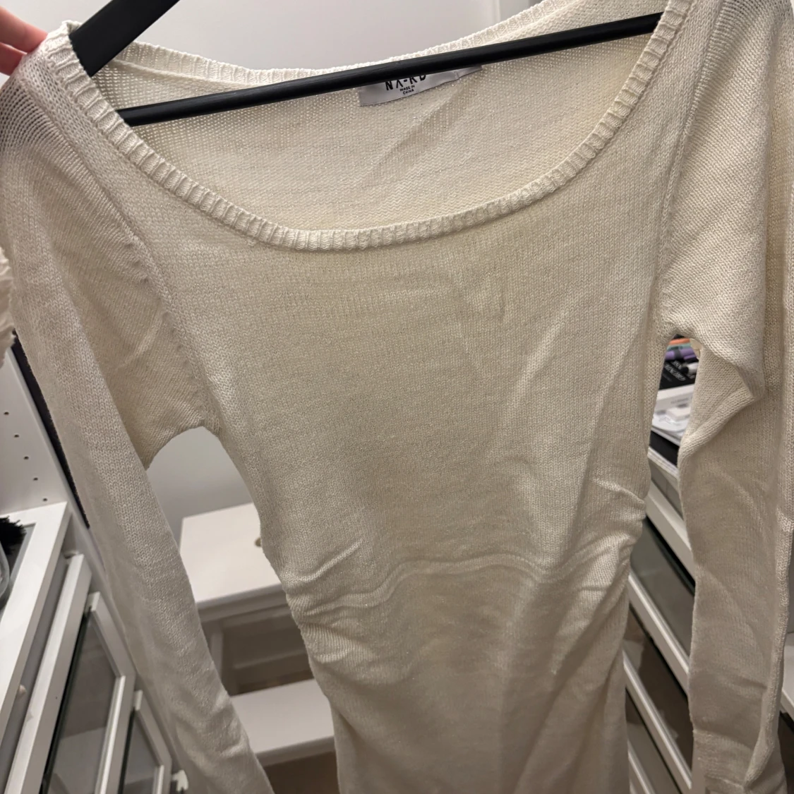 Beige stickad långärmad topp från NAKD