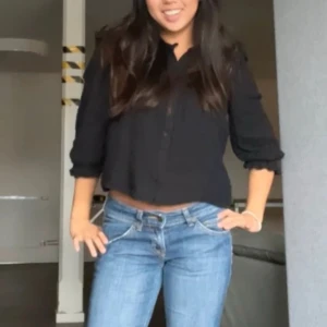 Svart Trekvartsärmad blus  - Svart Trekvartsärmad blus ❤️❤️