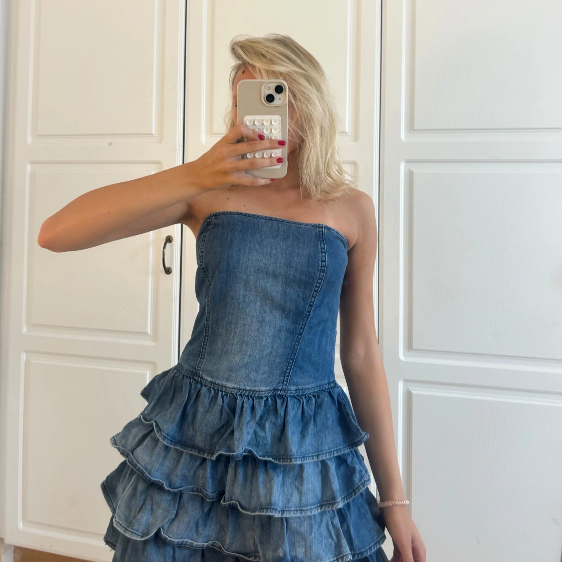 Volangklänning jeans🩷🩷 - 2