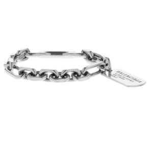 Balenciaga  - Balenciaga  Tags carabiner bracelet in antique silver coloured brass Rrp 495€