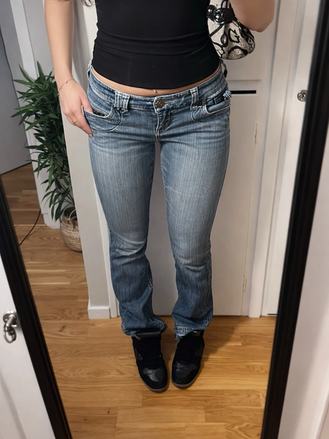 Vintage bootcut low waisted jeans - 1