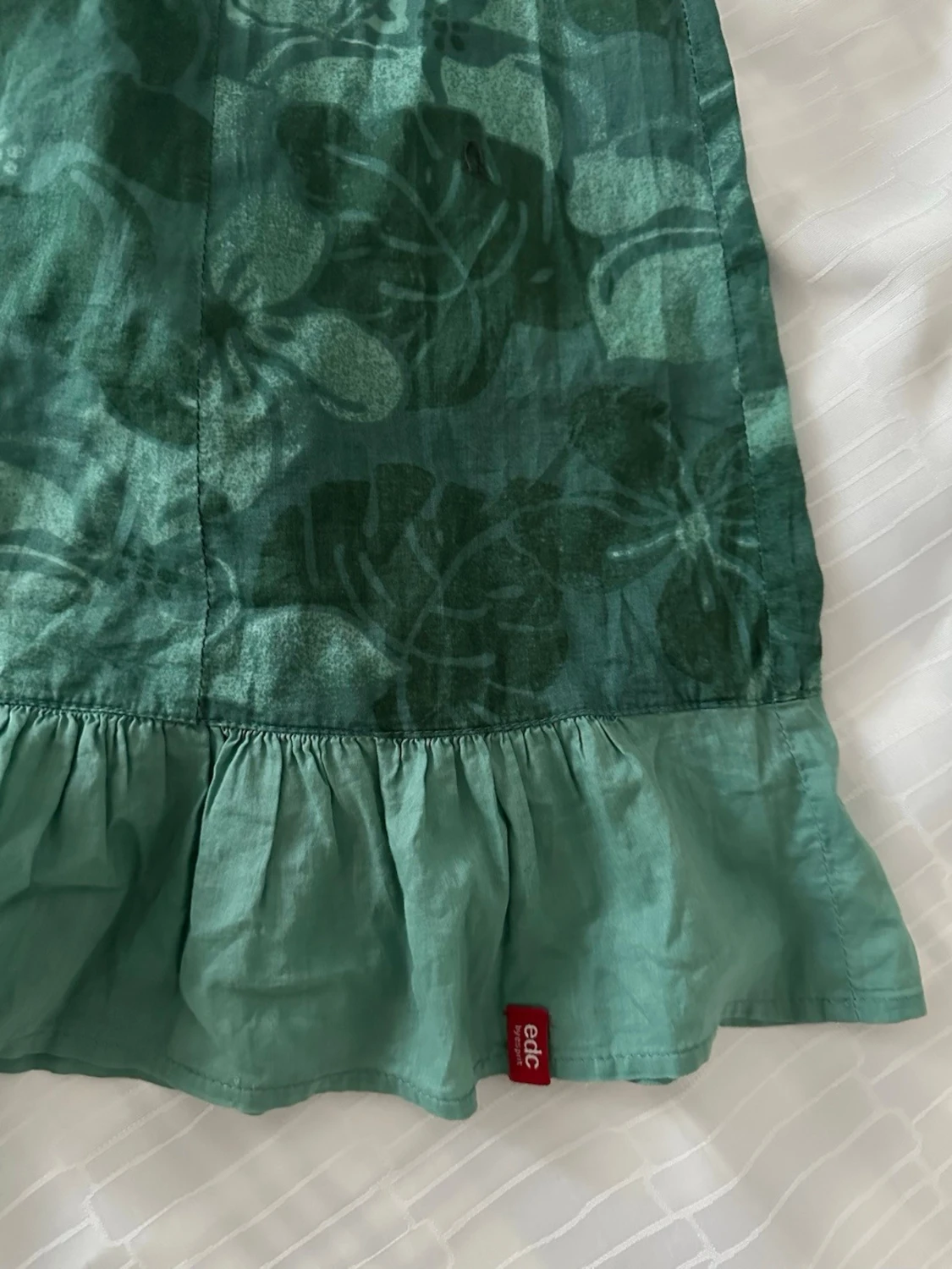 Grön blommig sommarklänning från edc by esprit XS  - 1