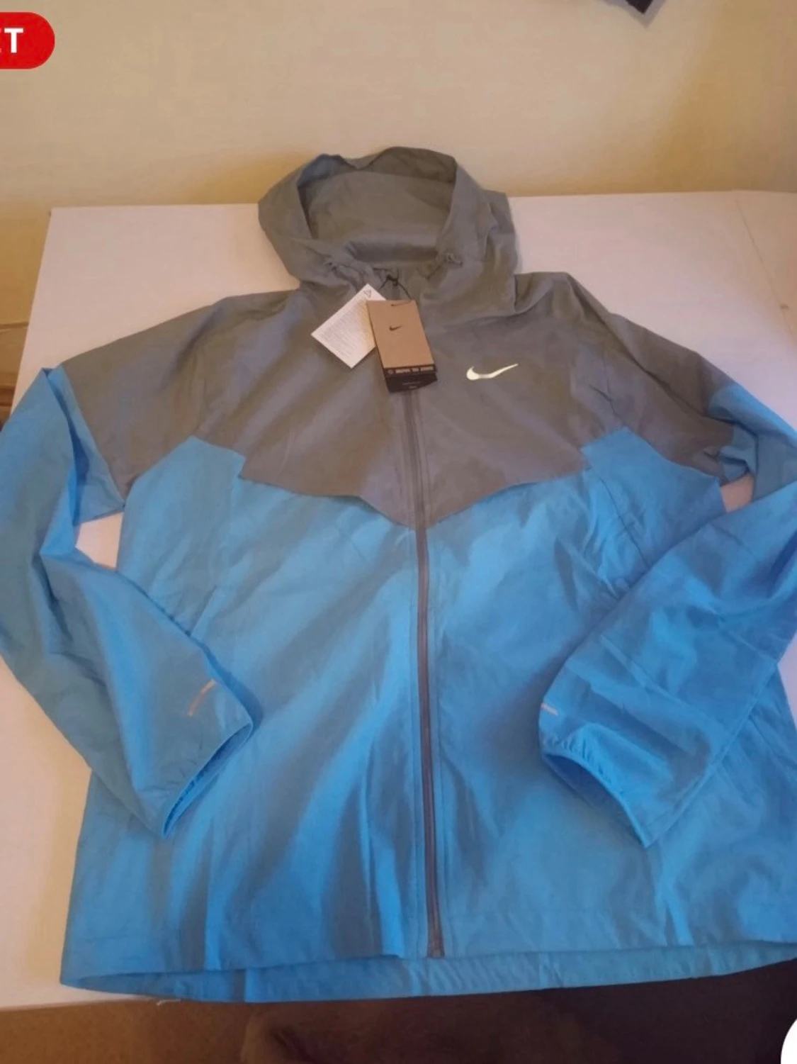 Nike blå och grå vindjacka med huva