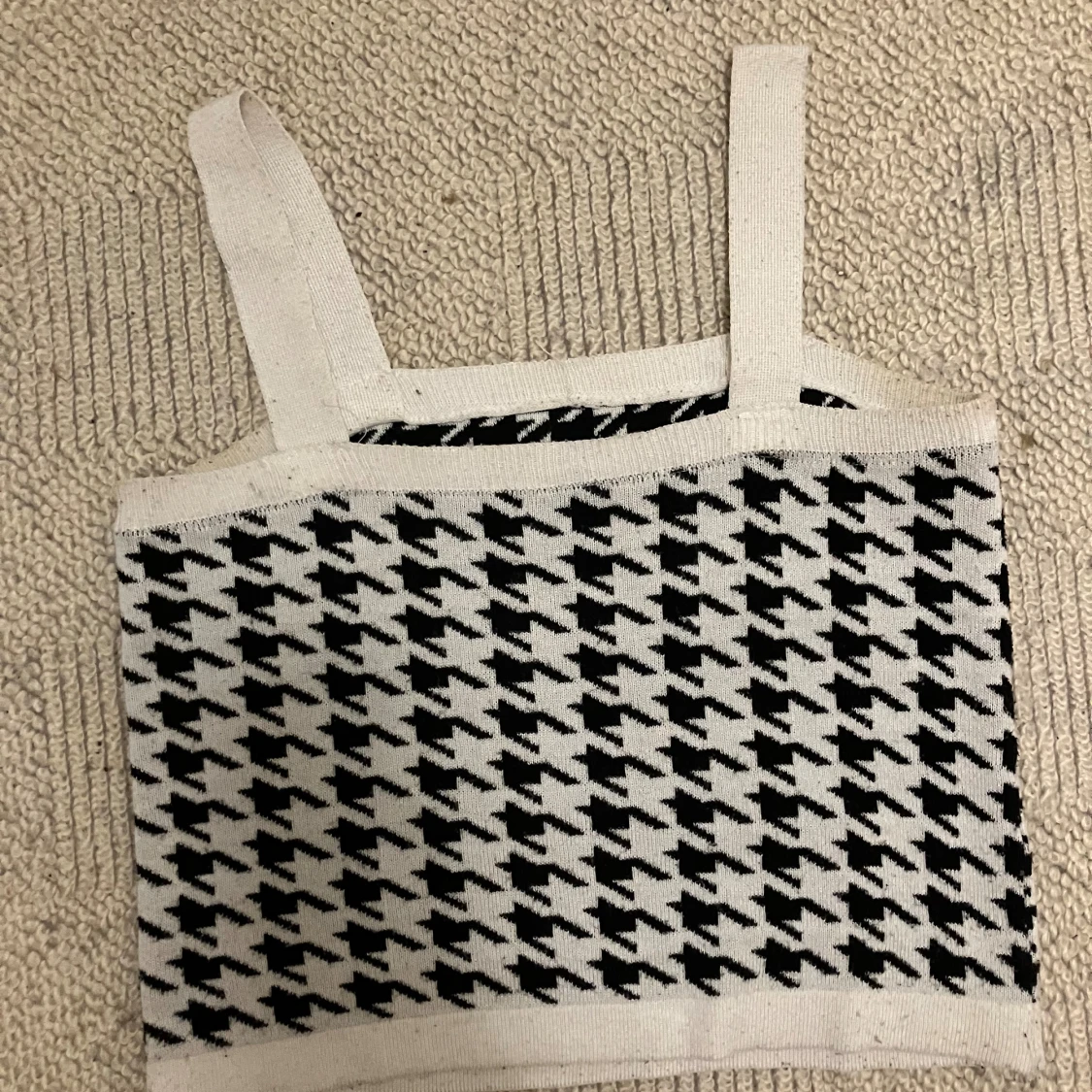 Svartvit rutig linnetopp - 1